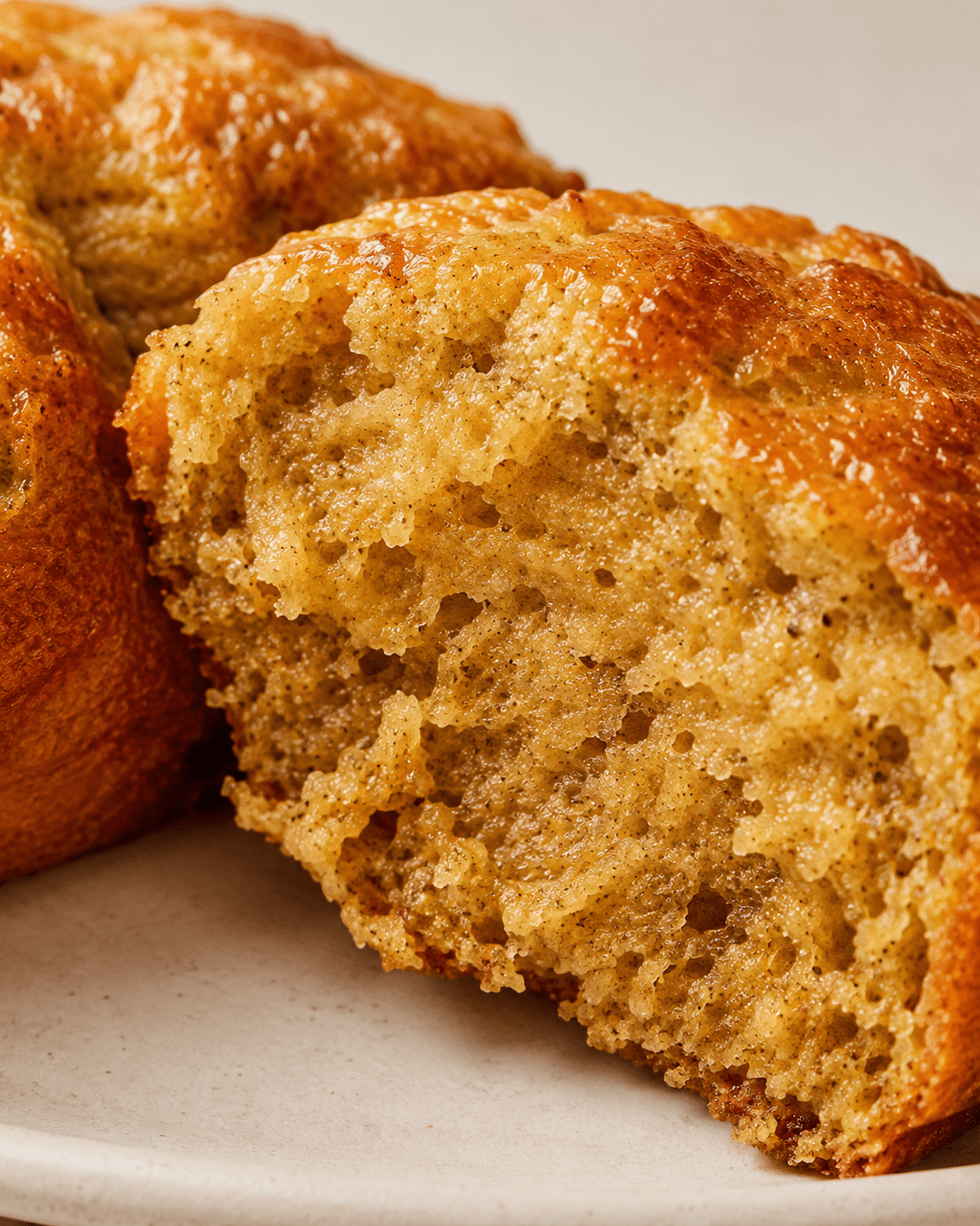 Close-up view of Doughnana showing baked golden-brown texture