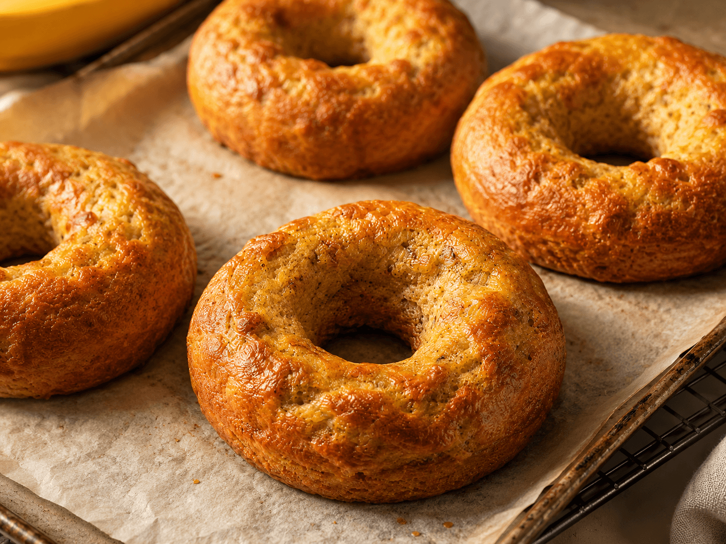 Tray of freshly baked Doughnanas arranged for preorder